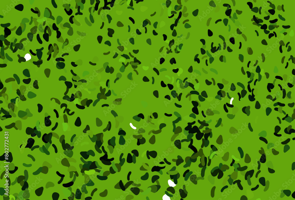 Poster light green, red vector background with abstract forms.