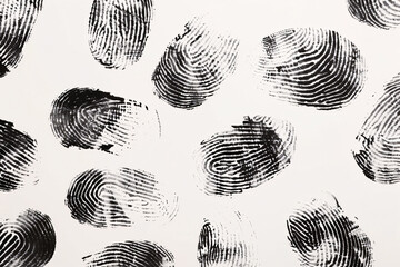 Many fingerprints on white background