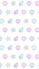 16:9 カラフル貝殻パターン⭐︎PNG