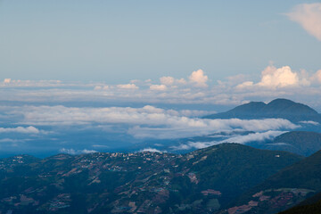 Beautiful mountain range in Qingjing Farm of Taiwan