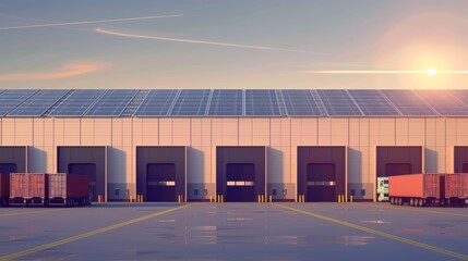 Vector illustration of factory warehouse.