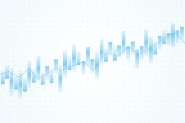 Business candle stick graph chart of stock market investment trading on white background design. Bullish point, Trend of graph. Vector illustration