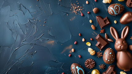 background with water ester egg chochlater food chocolate eggs little