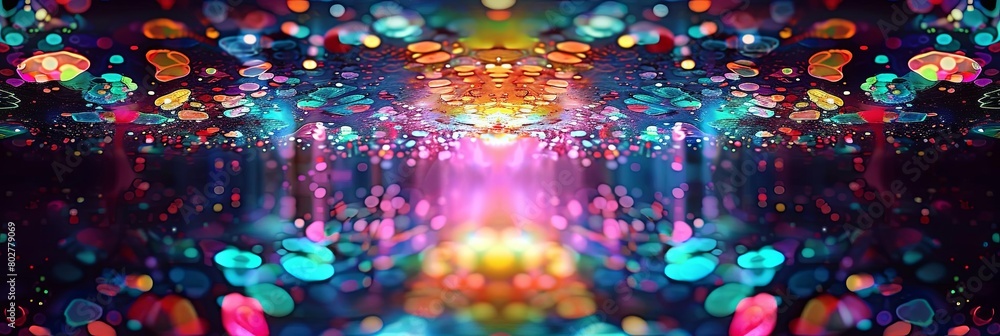 Poster a colorful array of lights illuminate the scene, creating a mesmerizing ambiance