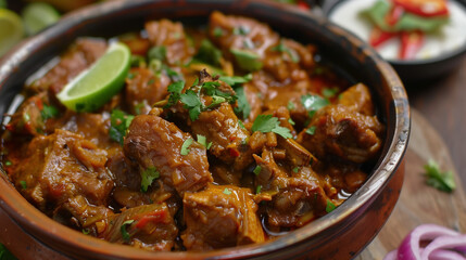 stew with vegetables and cooked food in old tredetional
