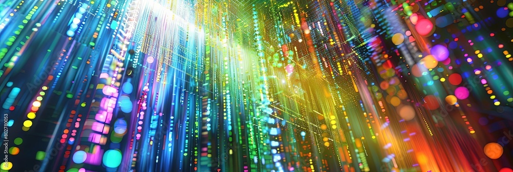 Aufkleber a colorful array of lights illuminate a room, creating a mesmerizing ambiance
