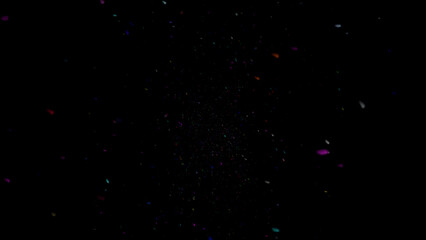 red and white particles