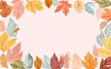 Hand drawn abstract autumn leaves on white background.