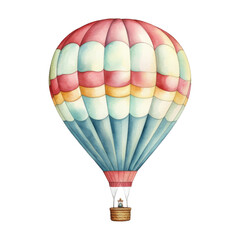 Air Balloon Isolated Detailed Watercolor Hand Drawn Painting Illustration