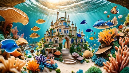 "Submerged Wonders: Journeying Through Atlantis's Underwater Realm"





