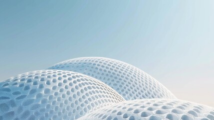 3d render of white knitted fabric pattern in shape of dome