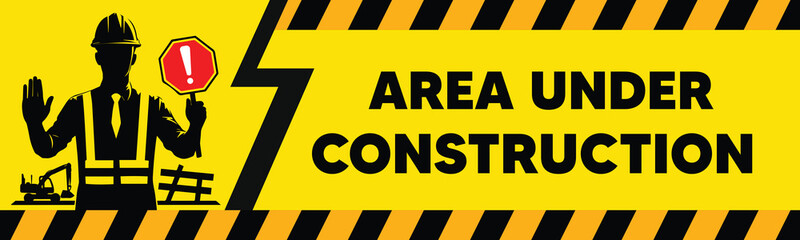 UNDER CONSTRUCTION BANNER ILLUSTRATIONS TEMPLATES VECTOR