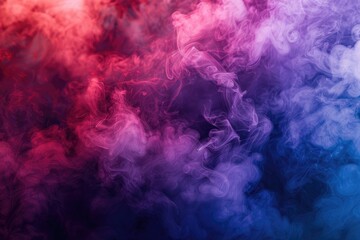 Dramatic smoke and fog in contrasting vivid red, blue, and purple colors. Vivid and intense abstract background or wallpaper.