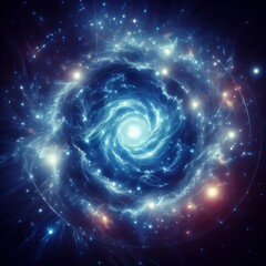 Obraz premium Universe image blue light and white