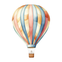 Air Balloon Isolated Detailed Watercolor Hand Drawn Painting Illustration