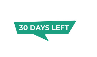 30 days to go countdown template. 30 day Countdown left days banner design. 30 Days left countdown timer
