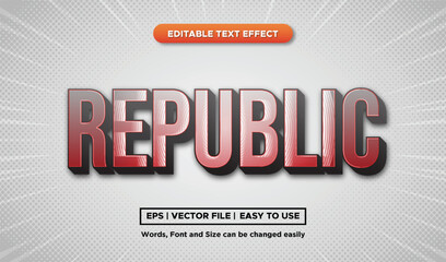 3D style political text effect, bright red and dramatic