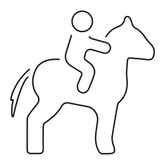 Fototapeta premium horseback icon isolated on white background, vector illustration.