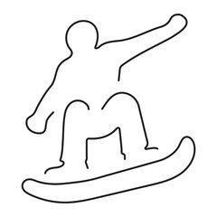 snowboard icon isolated on white background, vector illustration.