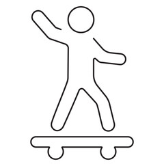 skateboard icon isolated on white background, vector illustration.