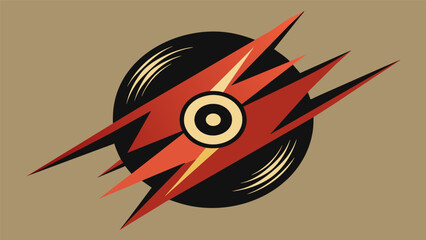Jagged lightninglike lines through the canvas representing the raw power and intensity found in the grooves of a vinyl record. Vector illustration