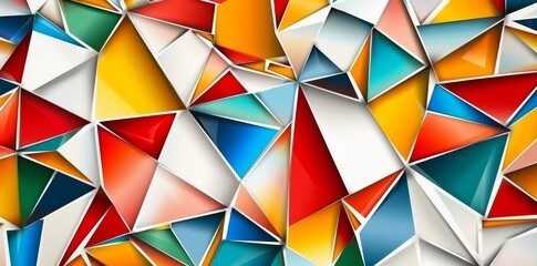 Fototapeta premium Abstract colorful geometric background with triangles, squares and lines