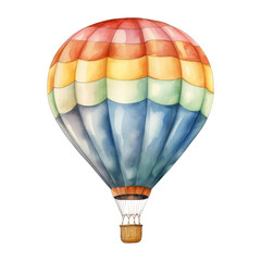 Naklejka premium Air Balloon Isolated Detailed Watercolor Hand Drawn Painting Illustration