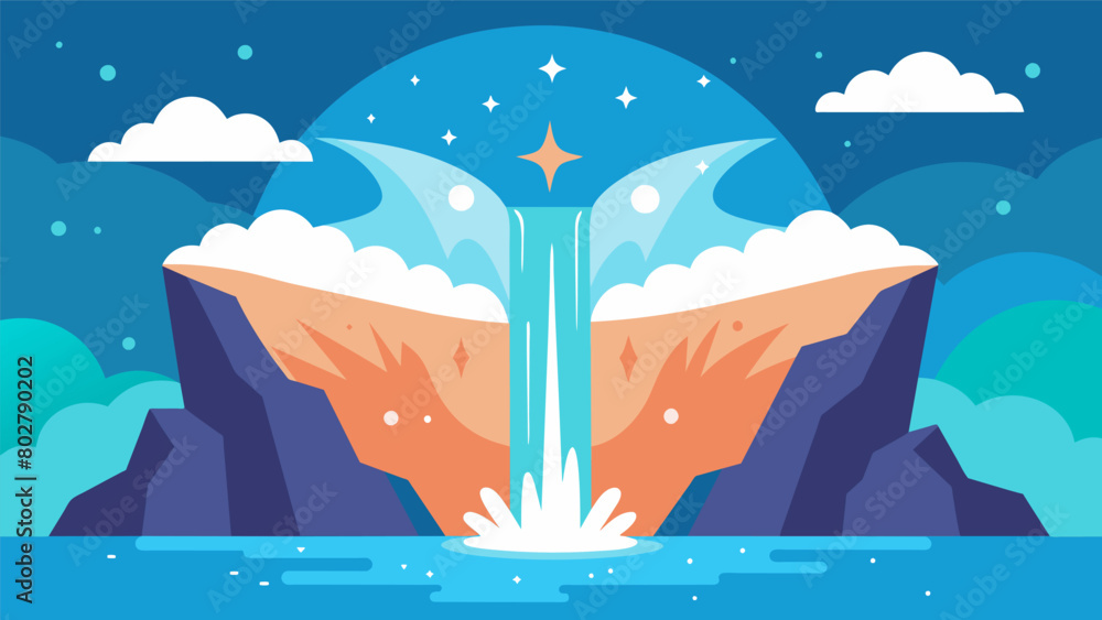 Poster a sparkling waterfall symbolizing the cleansing and refreshing effect that recovery has on the patie