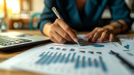 A person reviewing financial statements and budgets, emphasizing the responsibility and transparency required in managing financial resources