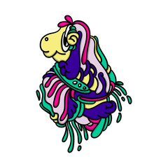 Vibrant Colorful Animal Abstract Artwork Modern Home Decor