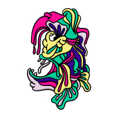 Vibrant Colorful Animal Abstract Artwork Modern Home Decor