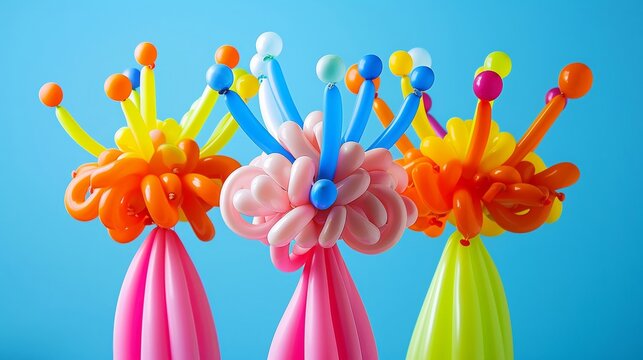 Silly and vibrant balloon hats, inspired by Handmade Charlottes creation, featuring a riot of colors for an unforgettable party