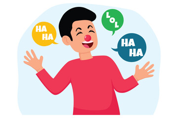 April Fools Flat Illustration Design