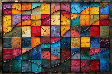 Colorful stained glass wall texture,  Abstract background for your design