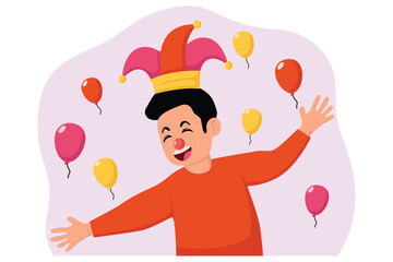 April Fools Flat Illustration Design