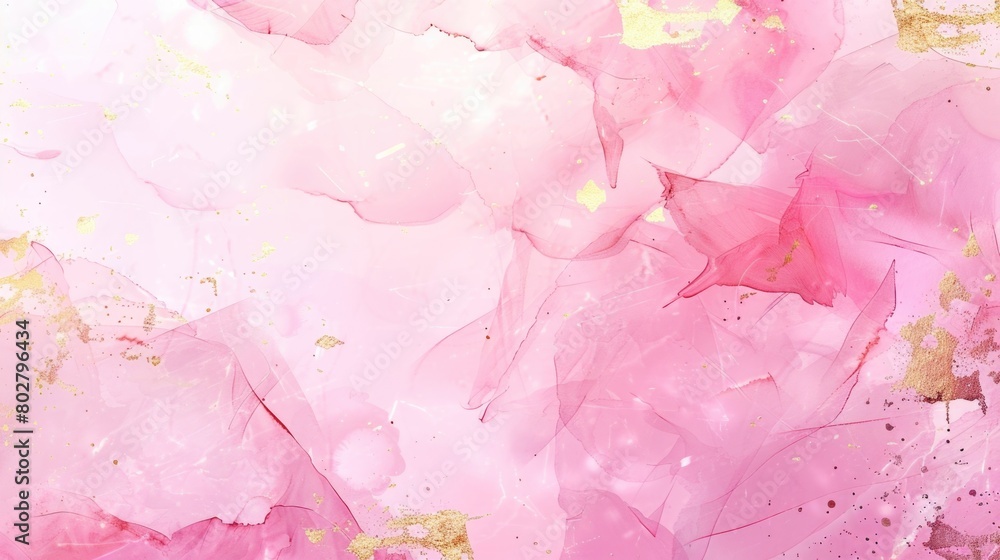 Poster close up of a vibrant pink and gold abstract painting. perfect for adding a pop of color to any desi