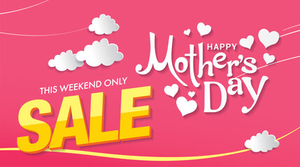 mothers day sale banner vector illustration