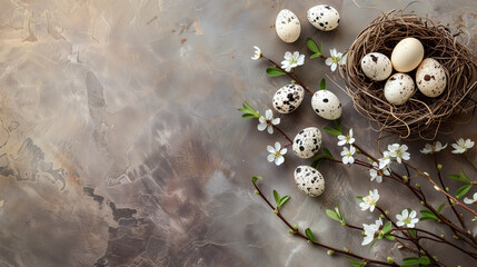 easter eggs on a wooden background