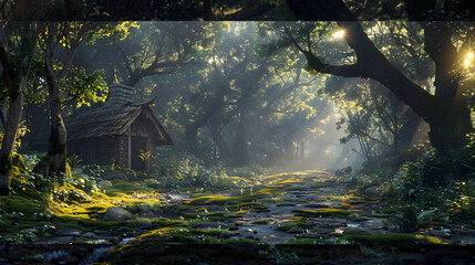 Enchanted Solitude: The hidden cabin amongst the ancient whispering woods