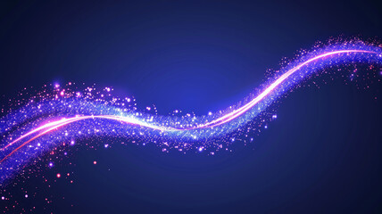 Radiant Purple Fiber Optic Light on Dark Blue