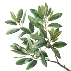 Olive leaves isolated on transparent background