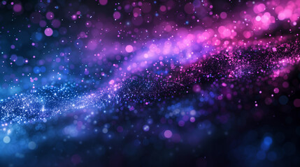 Obraz premium Vibrant Particle Waves in Purple Space Nebula 