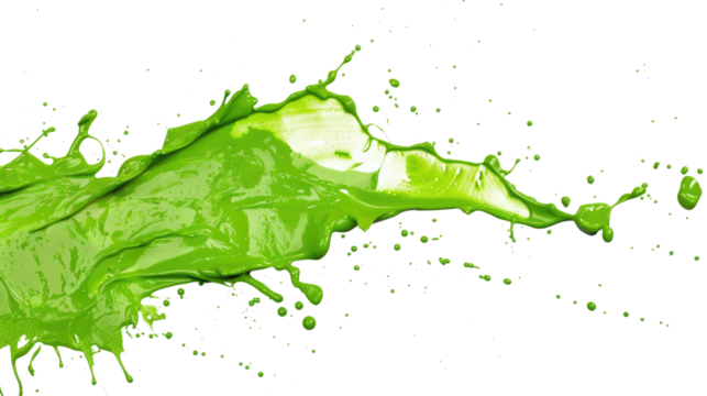 green paint splash isolated on white or transparent png - Powered by Adobe