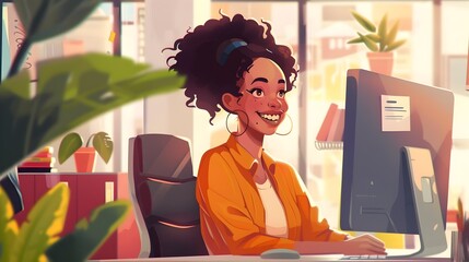 Confident Female Manager Networking and Fostering Connections in Corporate Office Environment