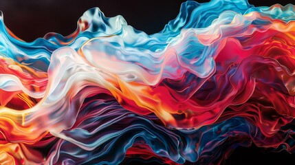 A vibrant abstract wave of colors flowing dynamically