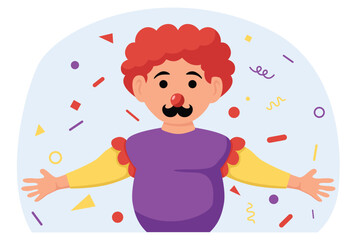 April Fools Flat Illustration Design