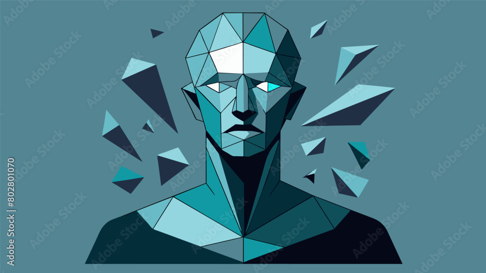 Poster a sculpture made of broken mirrors symbolizes the dissociative state of a person on ketamine reflect