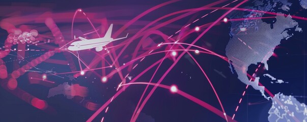 Dynamic global logistics network with airplane and digital connectivity