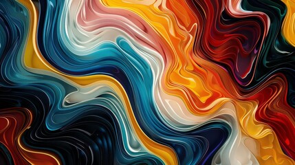 A vibrant dance of colors in fluid abstraction