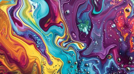 A vibrant dance of colors in liquid art